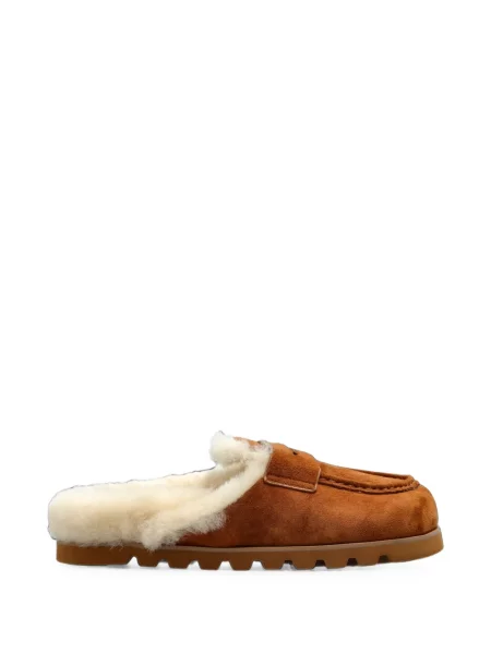 Papuci tip mules Naked Wolfe din piele de oaie maro