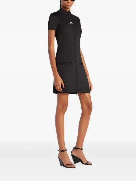 Rochie mini Courreges scurtă de costum negru