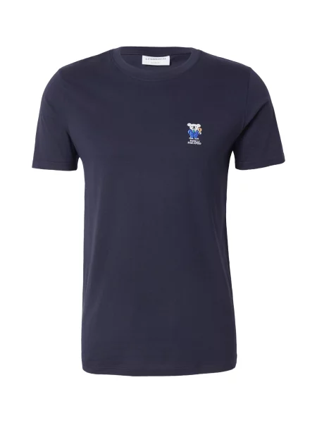 Lindbergh Tricou albastru / bleumarin / negru alb