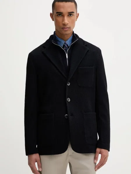 Vuneni pulover BARENA VENEZIA Giacca Torceo za muškarce tamno plava