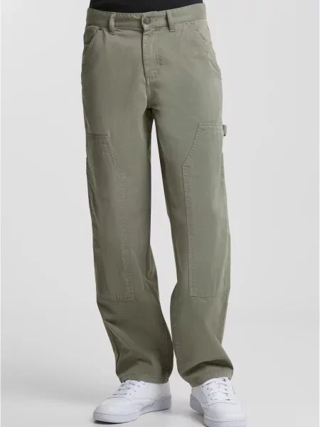 Spodnie Urban Classics z twillu zielone