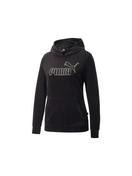 Hanorac cu glugă Puma din velur negru