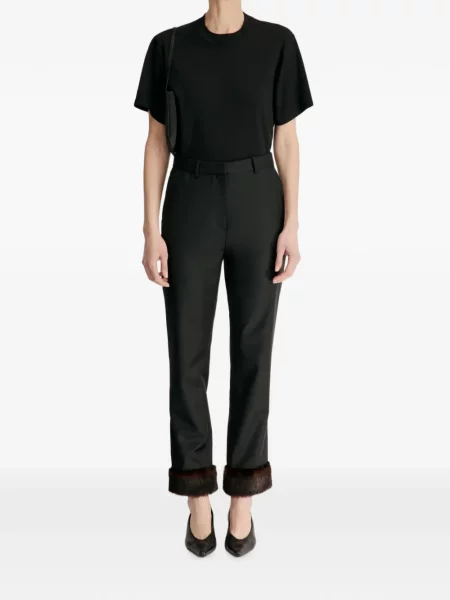 Pantaloni Loulou De Saison de lână negru