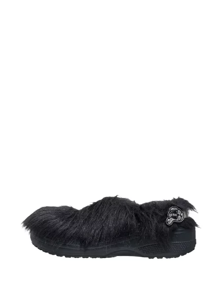 Saboți Crocs cu blană negru