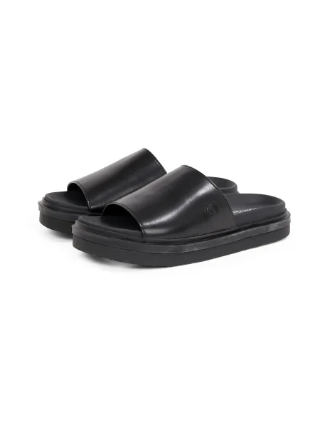 Natikači Calvin Klein Jeans Flat Molded Sandal Slide črna