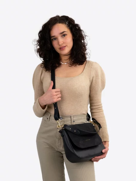 Expatrié Geantă de umăr Louise Large auriu negru