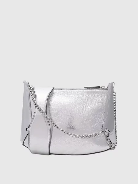 Срібляста шкіряна сумка All Day з ланцюжком Published By