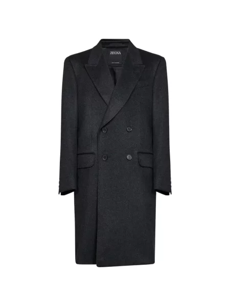 Palton Zegna cu două rânduri de nasturi negru