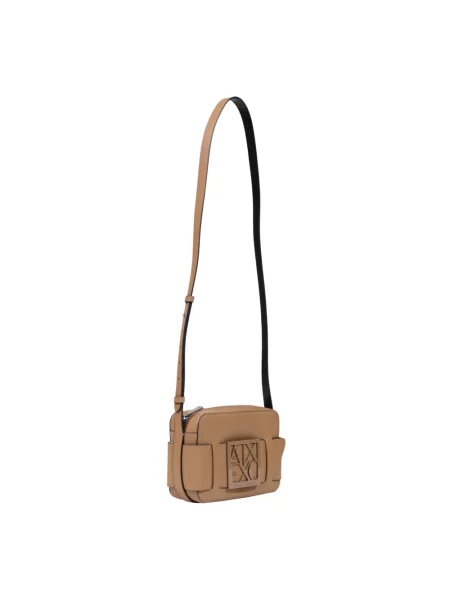 Armani Exchange torebka crossbody z imitacji skóry brązowa