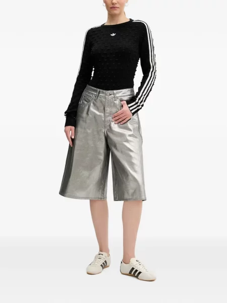 Lung papuci Adidas cu mâneci lungi cu dungi albastru