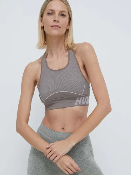 Спортен сутиен Hummel Christel Seamless hmlTE SPORTS с меланжов десен бежово