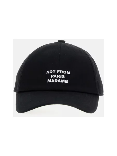 Drôle de Monsieur czapka z daszkiem La Casquette Slogan z aplikacją czarny