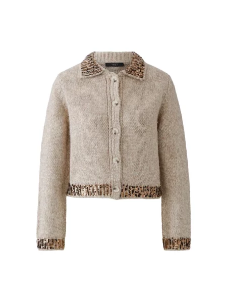 Dzianinowy sweter Oui beżowy