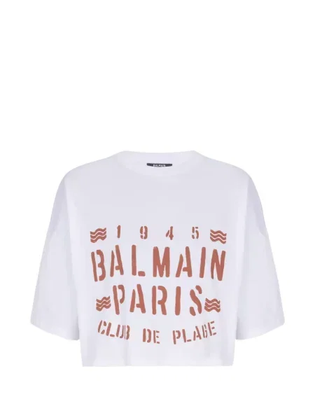 Tricou Balmain cu imagine alb