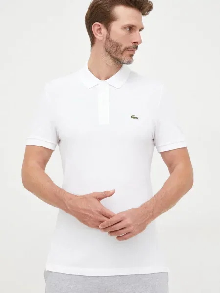 Тениска с яка Lacoste бяло