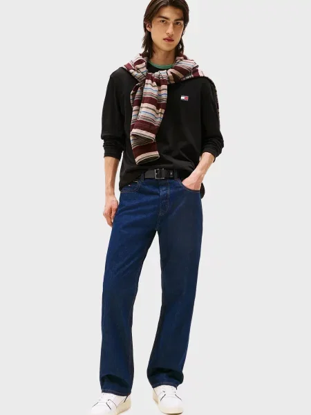Лонгслив Tommy Jeans черный