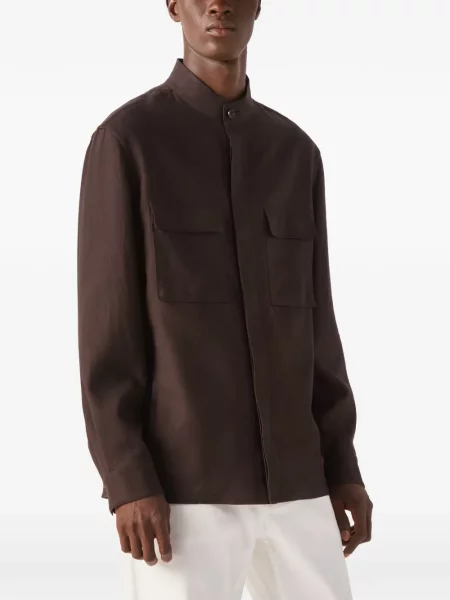 Риза Zegna кафяво