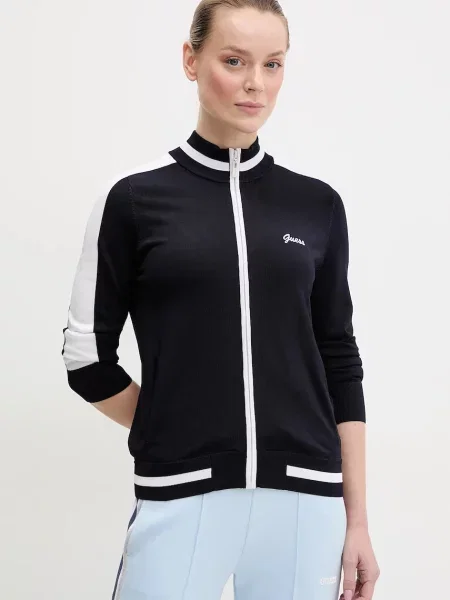 Жилетка Guess дамска от лека материя тъмносиньо
