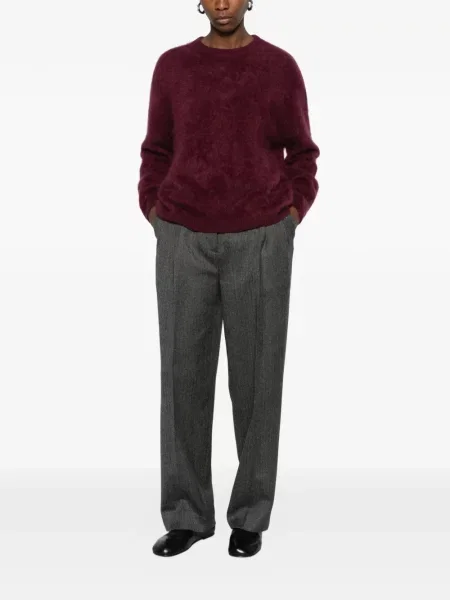 Pantaloni Toteme cu model herringbone gri
