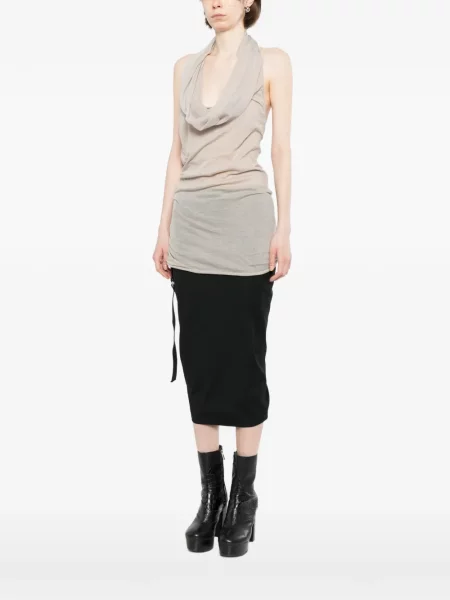 Top Rick Owens cu gât halter gri