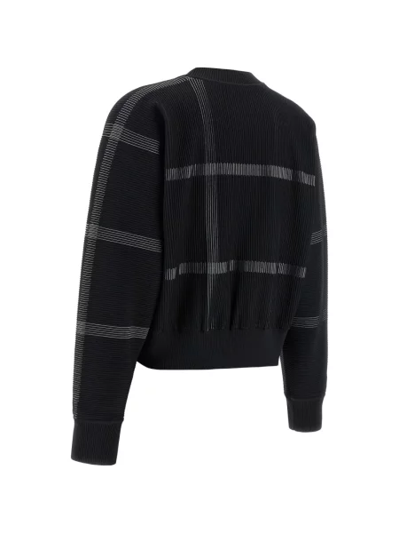 Кариран пуловер Pleats Please Issey Miyake черно