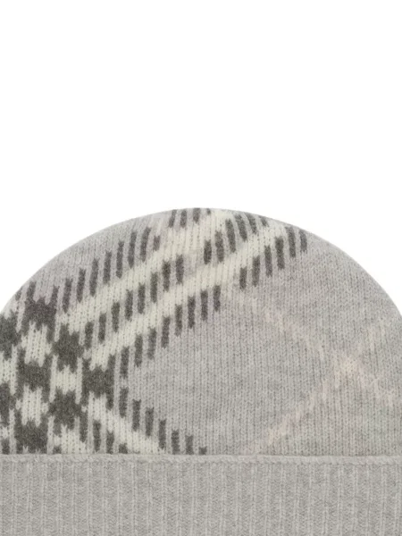 Căciulă Burberry din cașmir în carouri gri