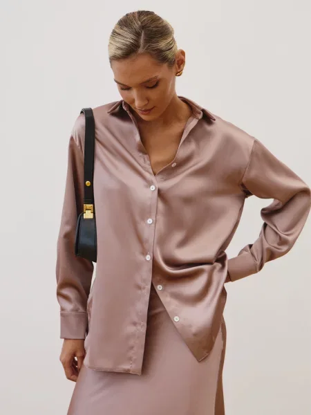 Сатинова Блуза Lilove бежевий