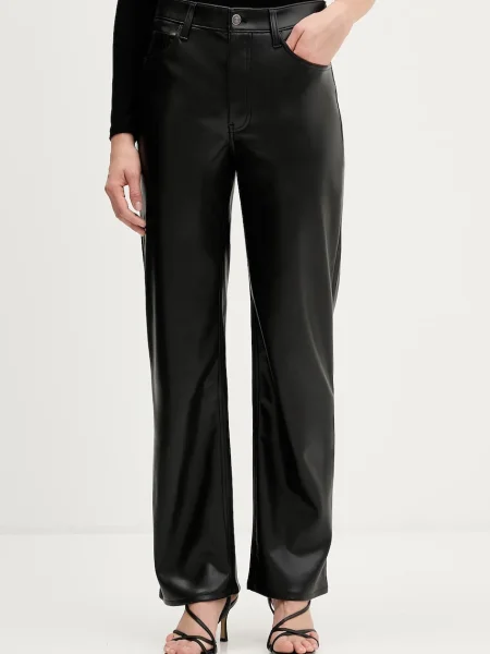 Abercrombie & Fitch pantaloni lat high waist negru