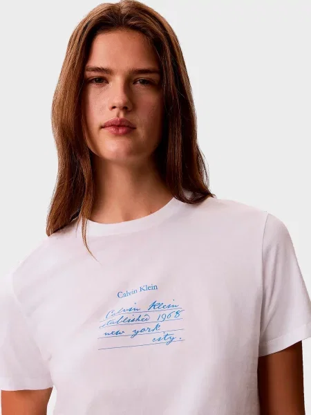 Класична футболка Calvin Klein Jeans біла