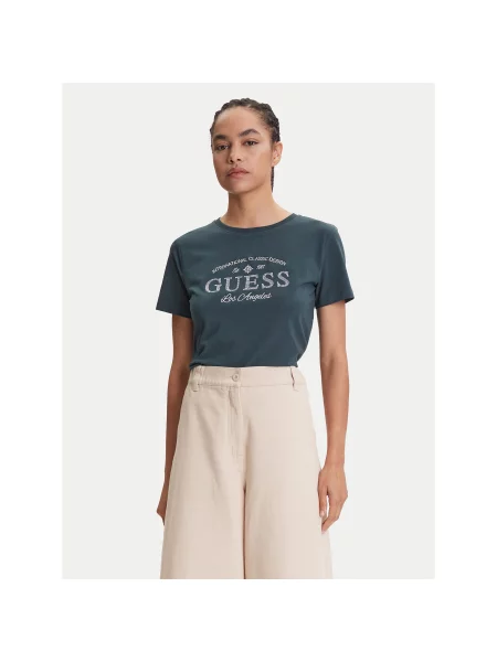 Guess T-Shirt Regular Fit πράσινο