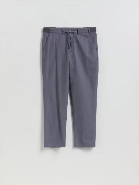 Reserved Pantaloni chino regular fit metalizat albastru