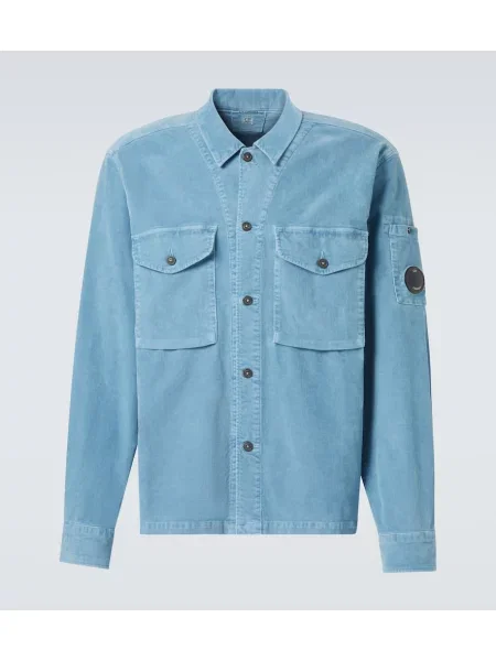 Cămașă C.p. Company de catifea cord albastru