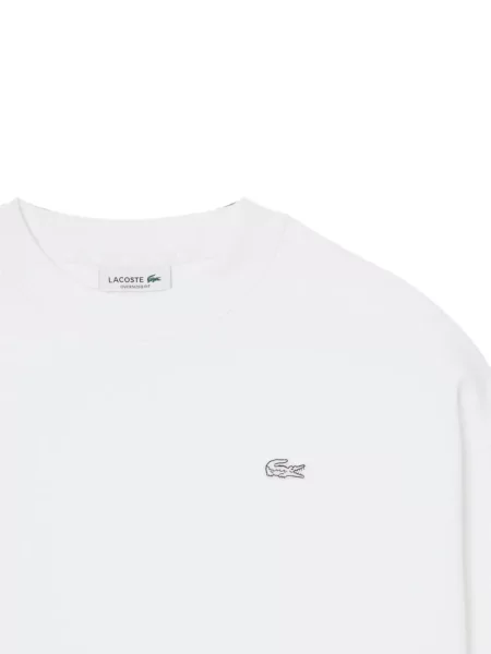 Суитчър Lacoste с кръгло деколте с автограф бяло