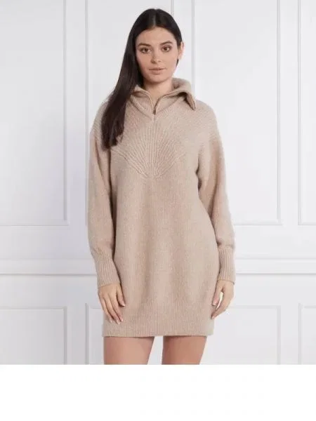 Ba&sh de lână rochie vassili bej
