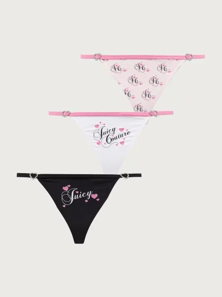 Juicy Couture tangá dámske HEART JUICY T-BAR THONG čierna
