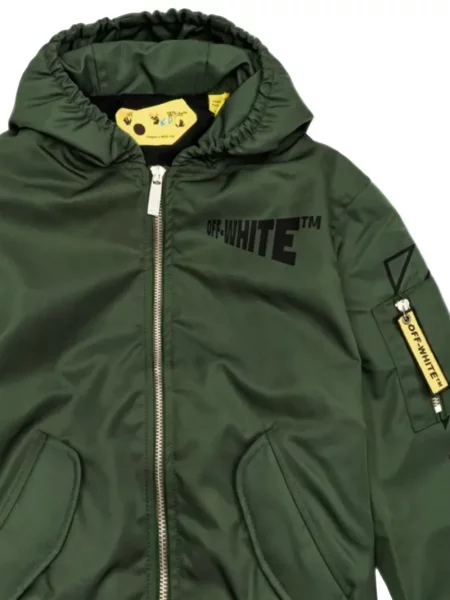 Kurtka bomber dziecięcy Off-white biały