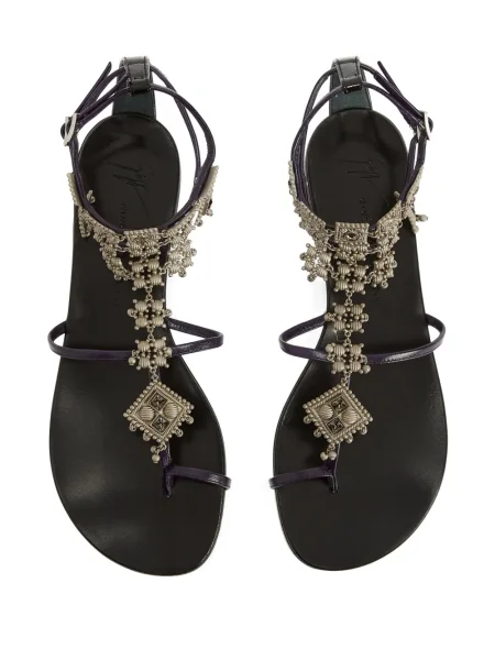 Sandale Giuseppe Zanotti din piele fără toc negru