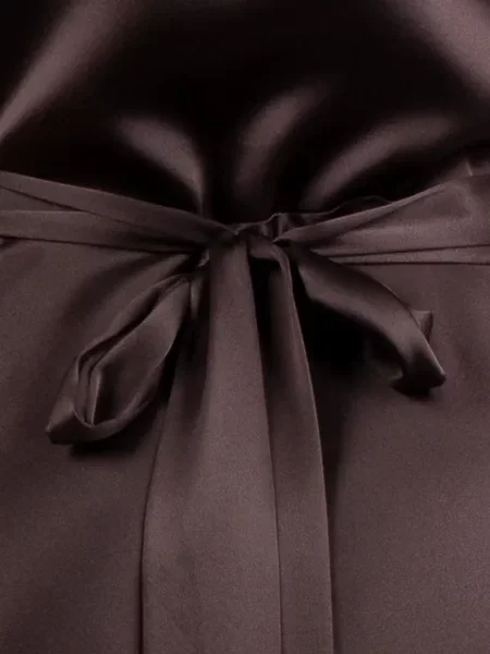 Rochie maxi Dôen de mătase maro