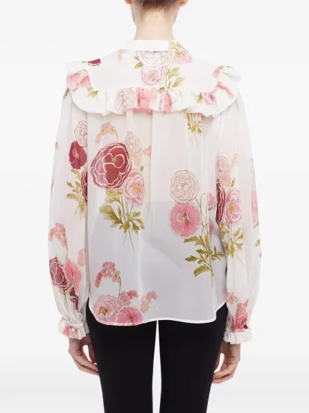 Блуза Giambattista Valli на цветя с принт бяло