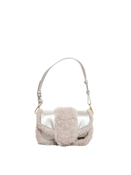 Torebka skórzana My Best Bags skórzana teddy szara