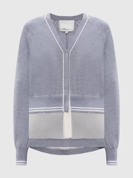 Кардиган з вовни з ефектом накладання шарів 3.1 Phillip Lim сірий