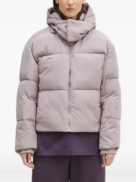 Geacă cu puf Pangaia cu glugă violet