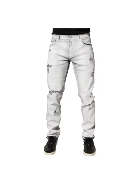 Skinny jeansy skinny Dolce And Gabbana białe