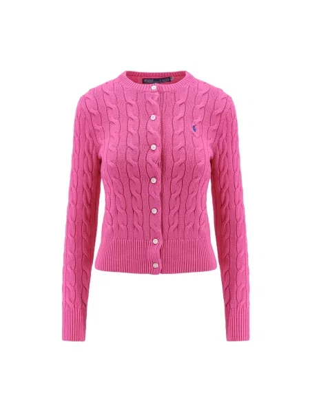 Kardigan Polo Ralph Lauren z autografem różowy