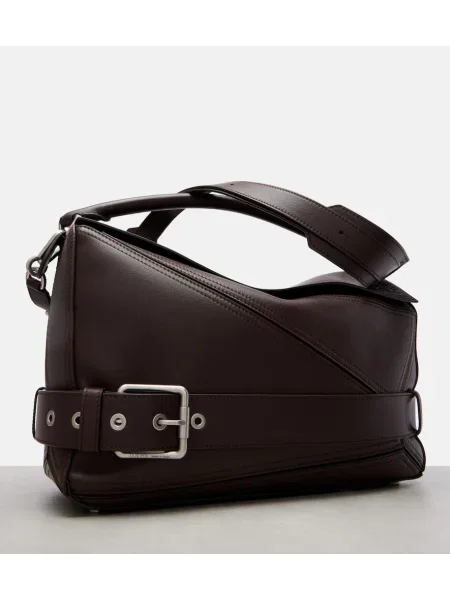 Geanta de piele Loewe din piele biker maro