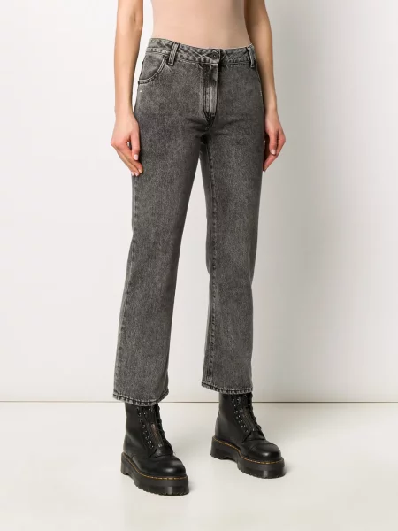 Jeansy Off-white o krotszym kroju białe