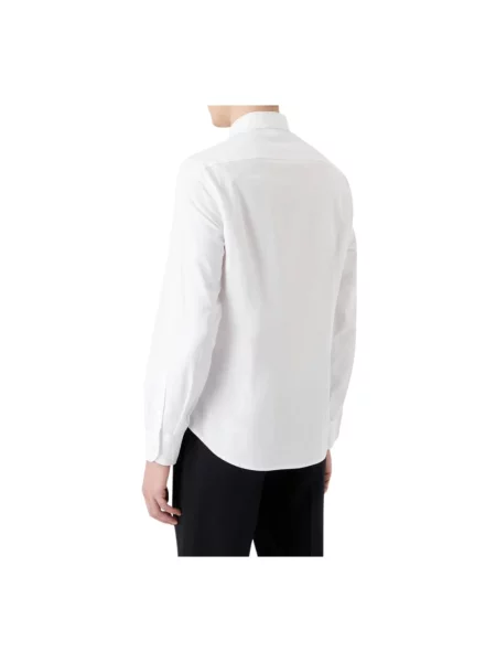 Koszula Emporio Armani z długim rękawem z logo biała
