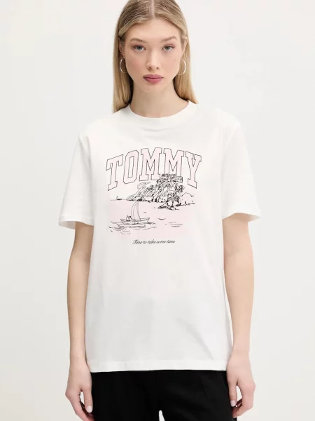 Tommy Jeans tricou din bej