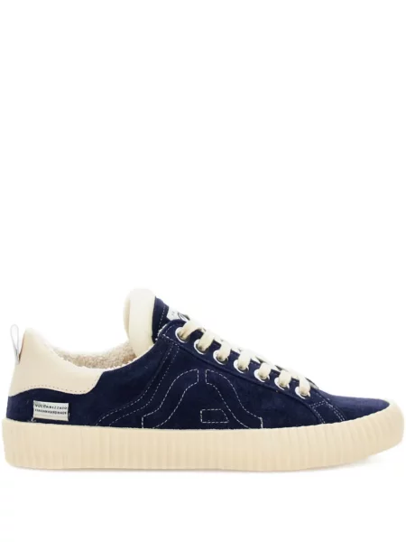 Sneakerși Springa cu broderie din piele de căprioară albastru