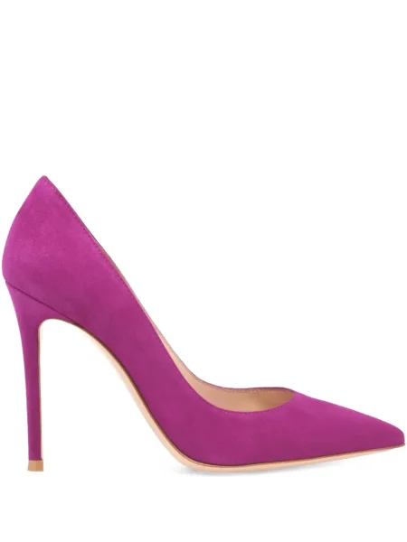 Pantofi cu toc Gianvito Rossi din piele de căprioară violet